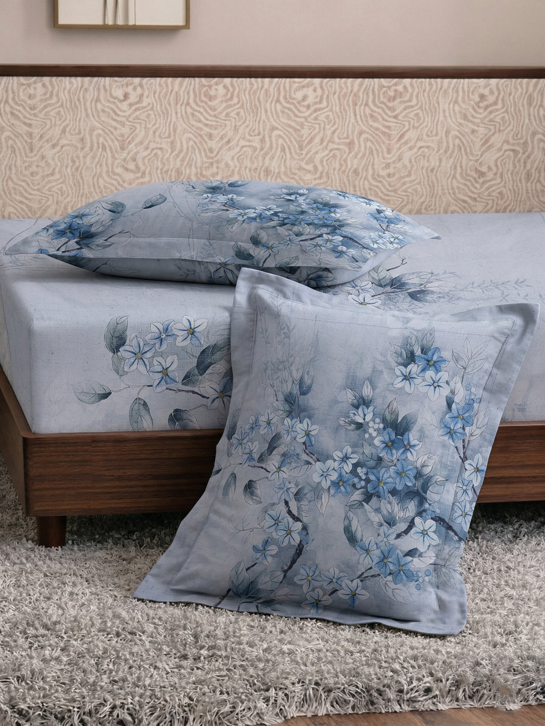 120 GSM Polyester King Size Bedsheet with 2 Pillow Covers Soft Touch Collection