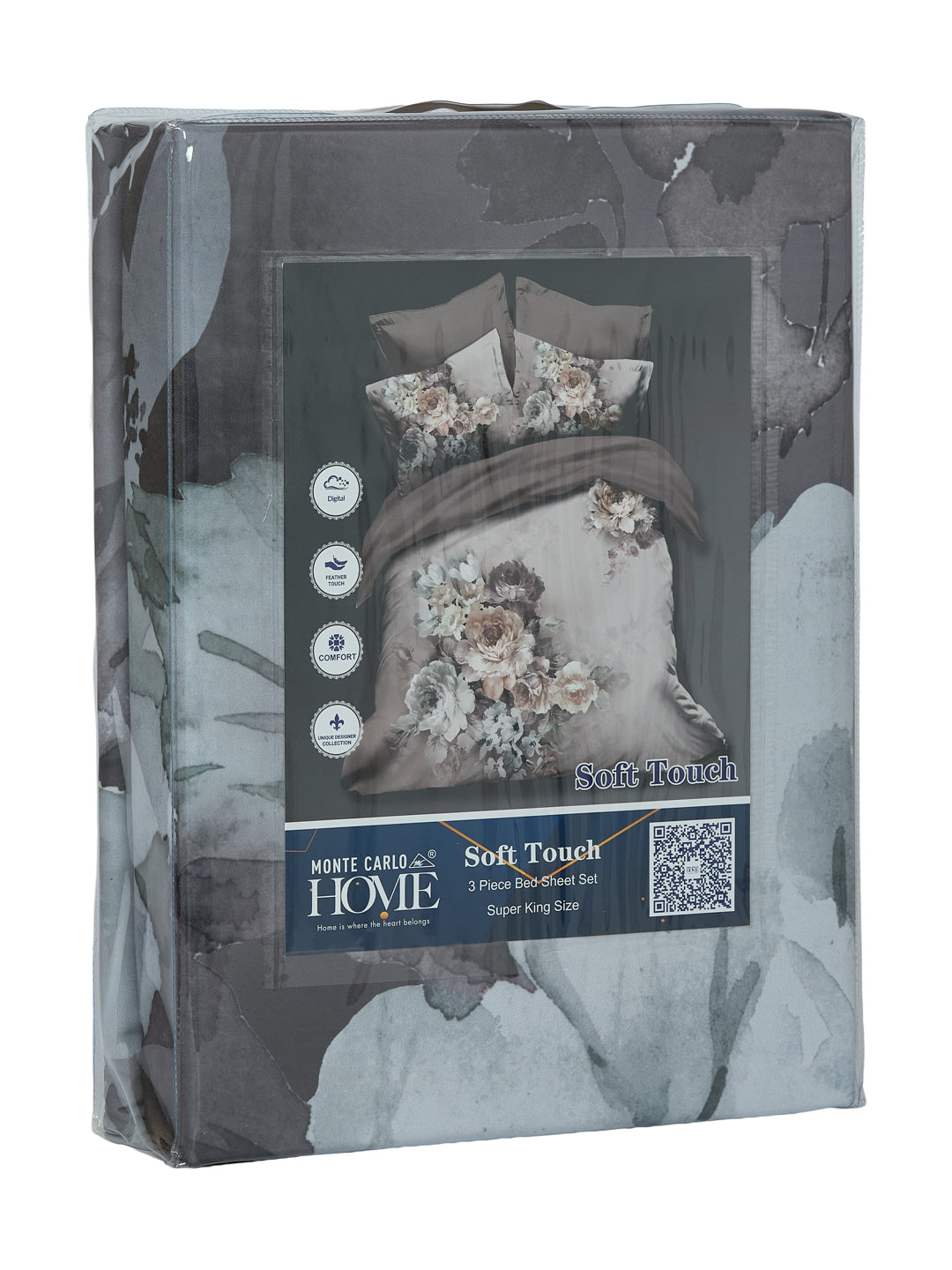 120 GSM Polyester King Size Bedsheet with 2 Pillow Covers Soft Touch Collection