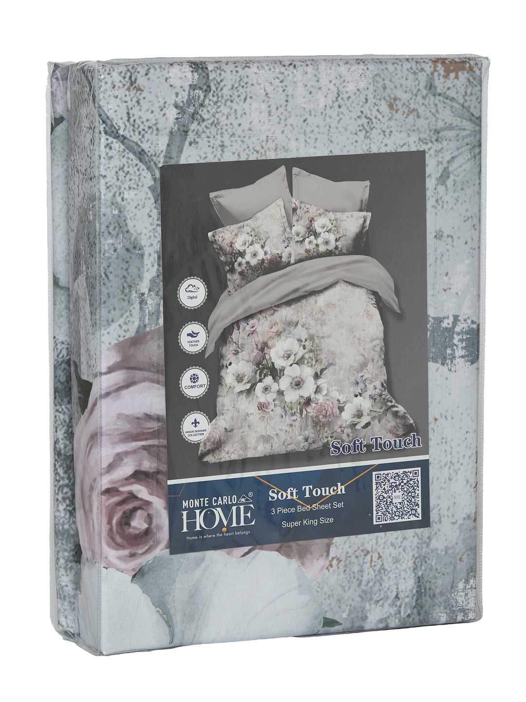 120 GSM Polyester King Size Bedsheet with 2 Pillow Covers Soft Touch Collection