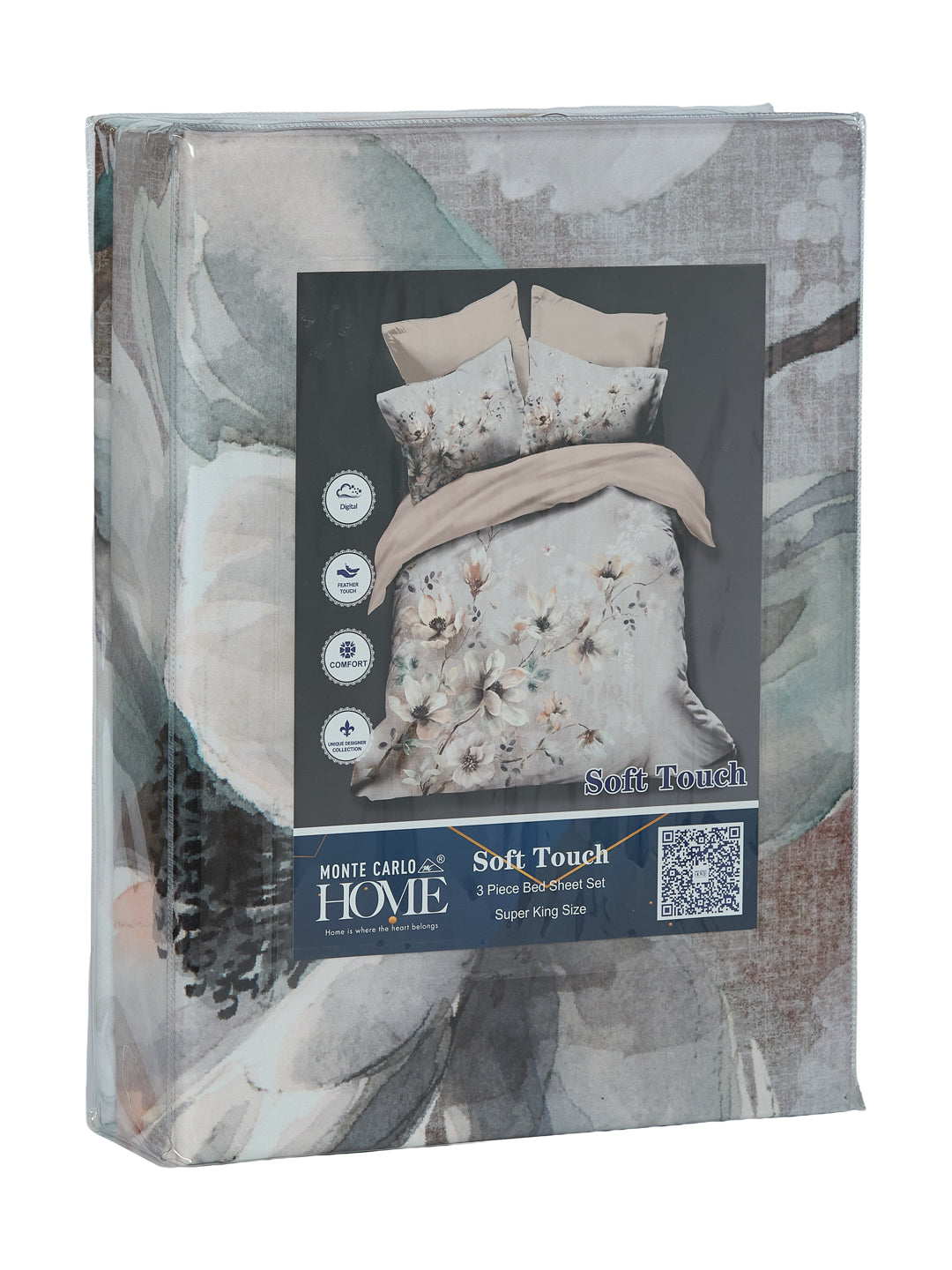 120 GSM Polyester King Size Bedsheet with 2 Pillow Covers Soft Touch Collection