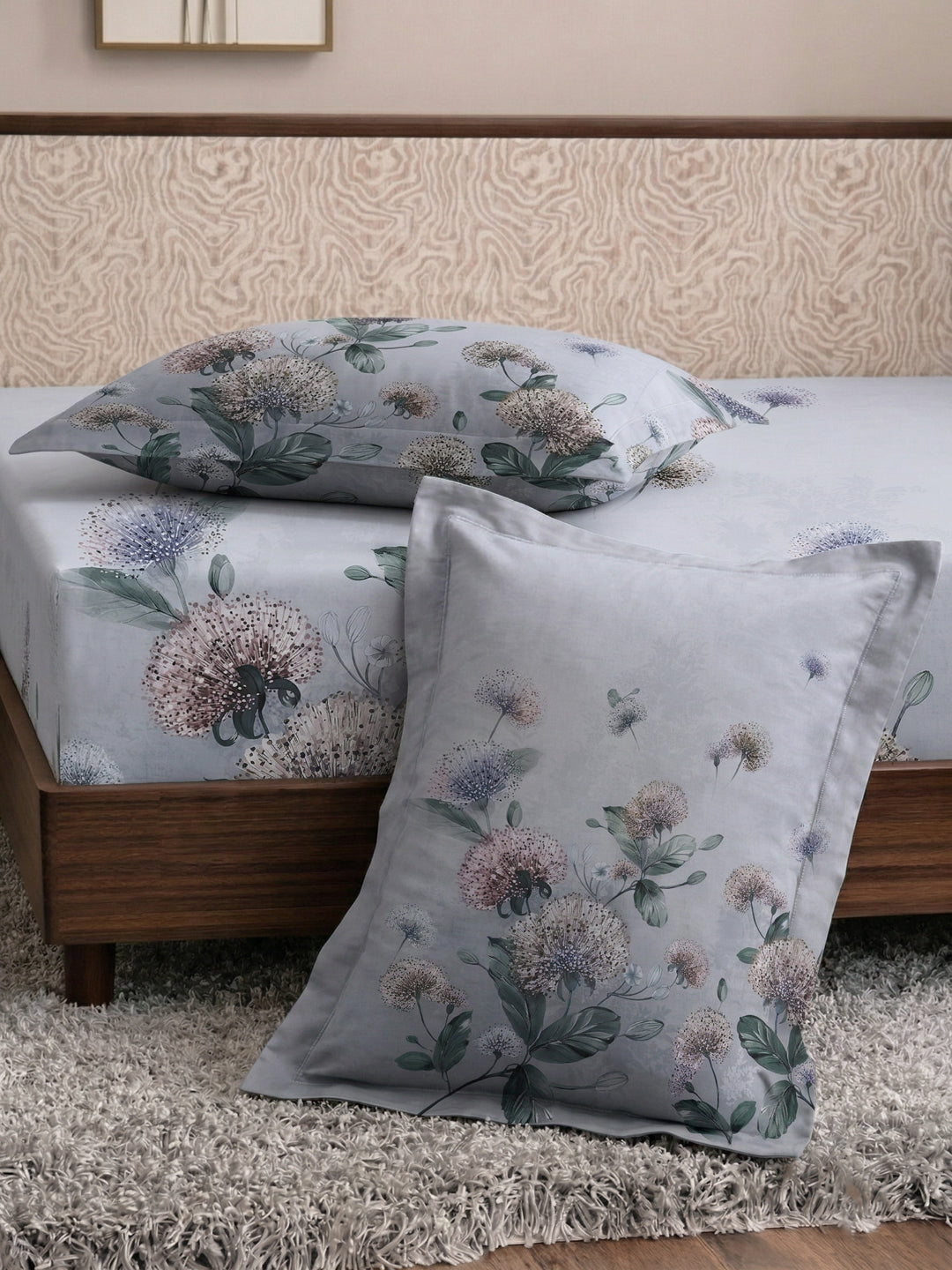 120 GSM Polyester King Size Bedsheet with 2 Pillow Covers Soft Touch Collection