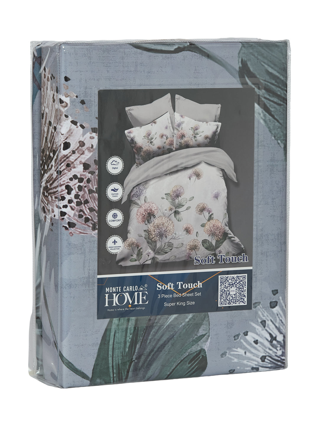 120 GSM Polyester King Size Bedsheet with 2 Pillow Covers Soft Touch Collection