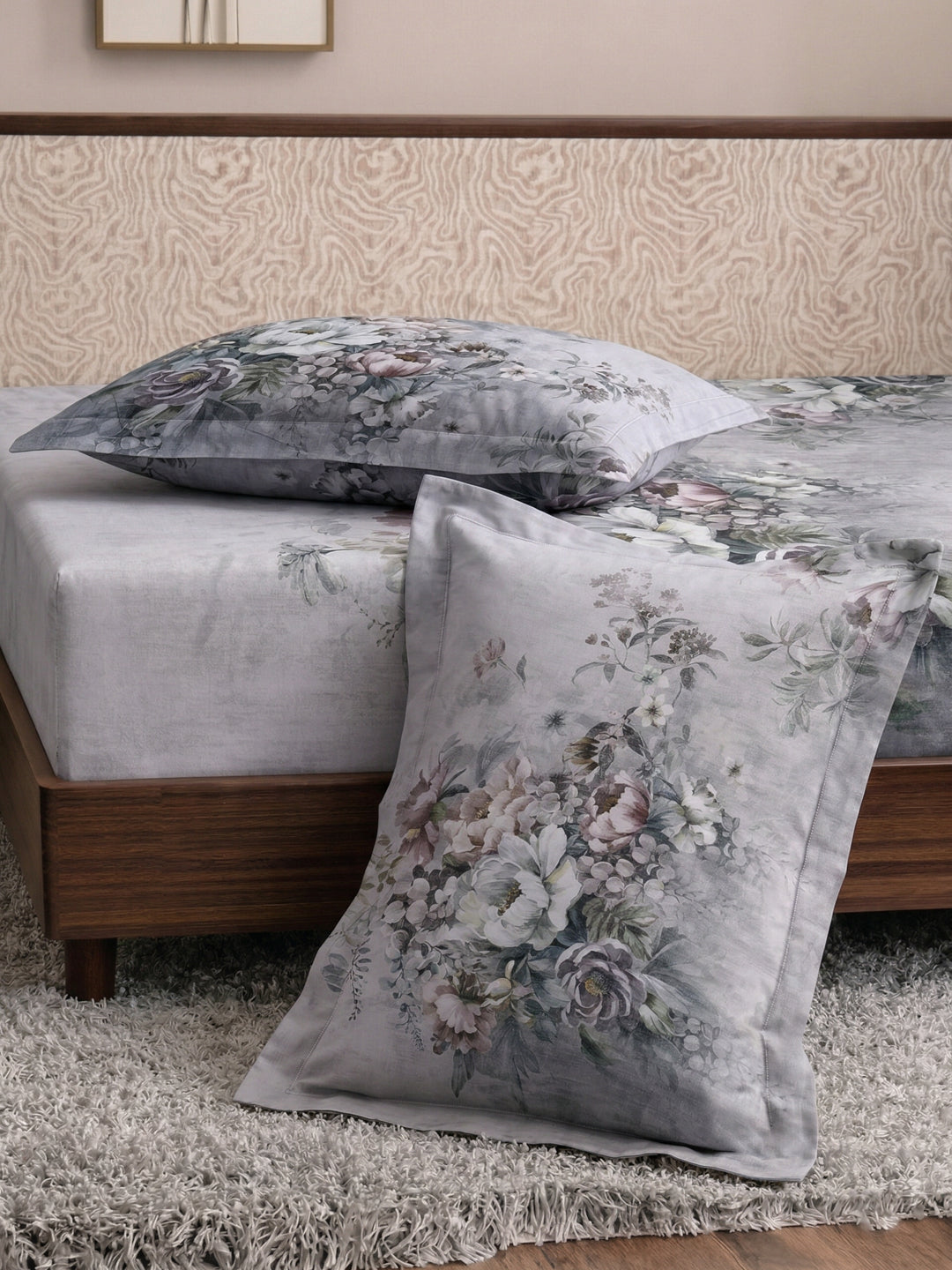 120 GSM Polyester King Size Bedsheet with 2 Pillow Covers Soft Touch Collection