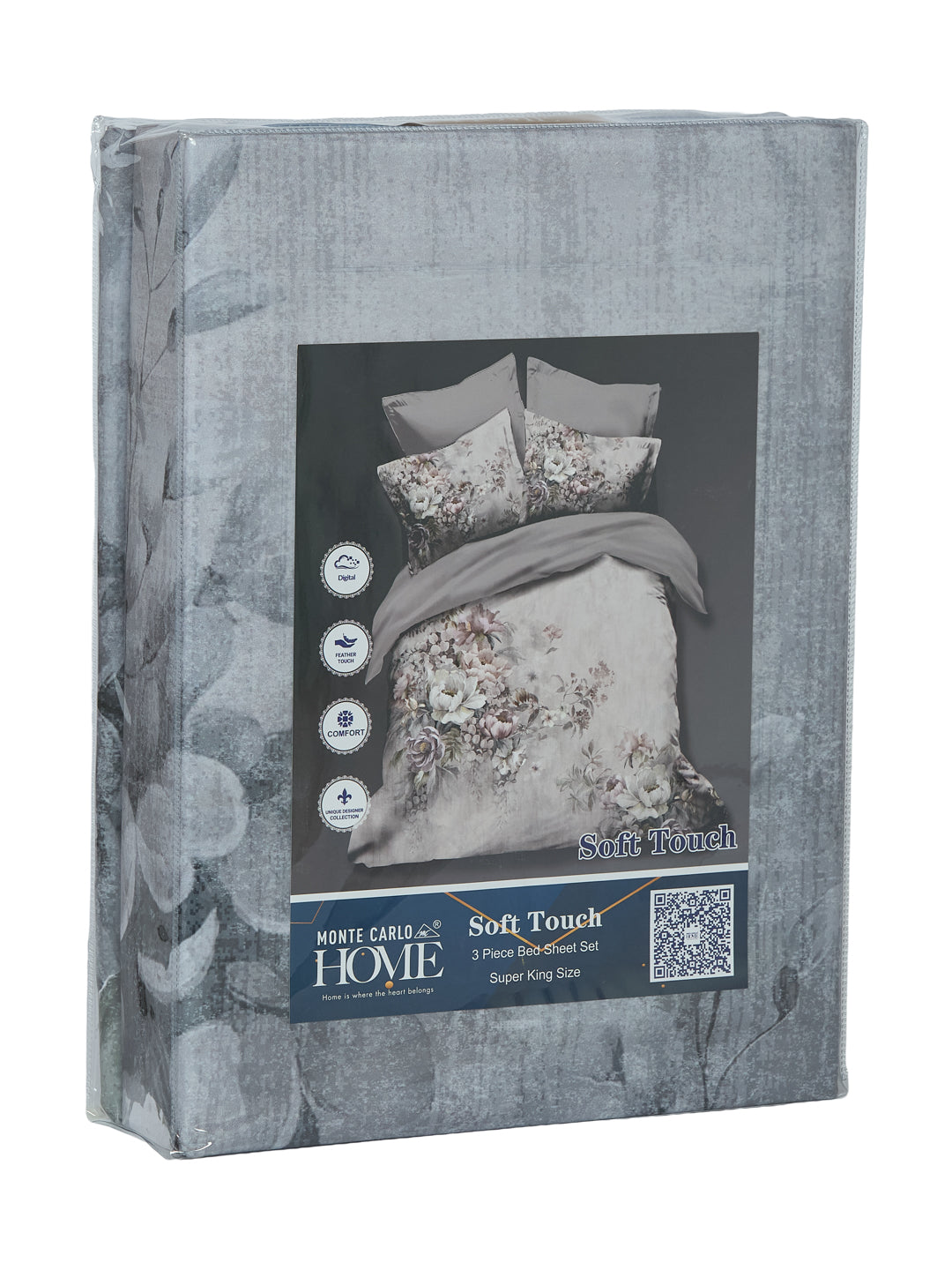 120 GSM Polyester King Size Bedsheet with 2 Pillow Covers Soft Touch Collection
