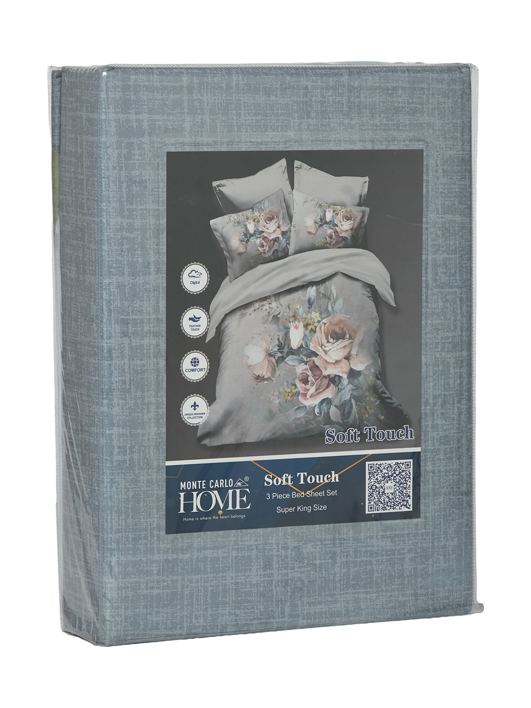 120 GSM Polyester King Size Bedsheet with 2 Pillow Covers Soft Touch Collection