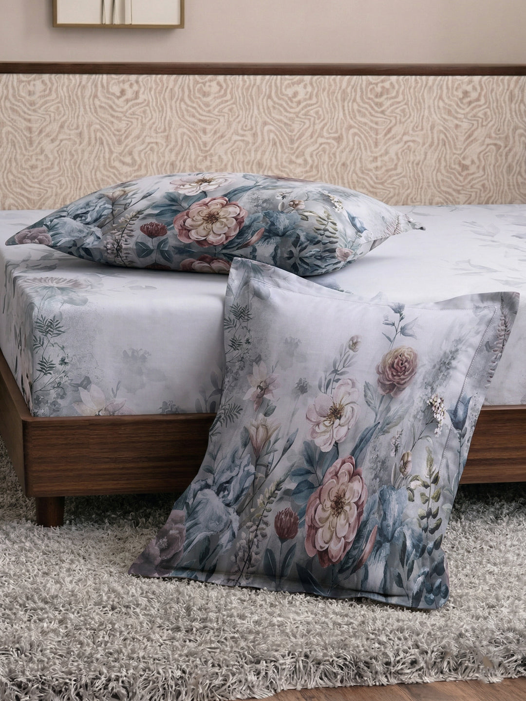 120 GSM Polyester King Size Bedsheet with 2 Pillow Covers Soft Touch Collection