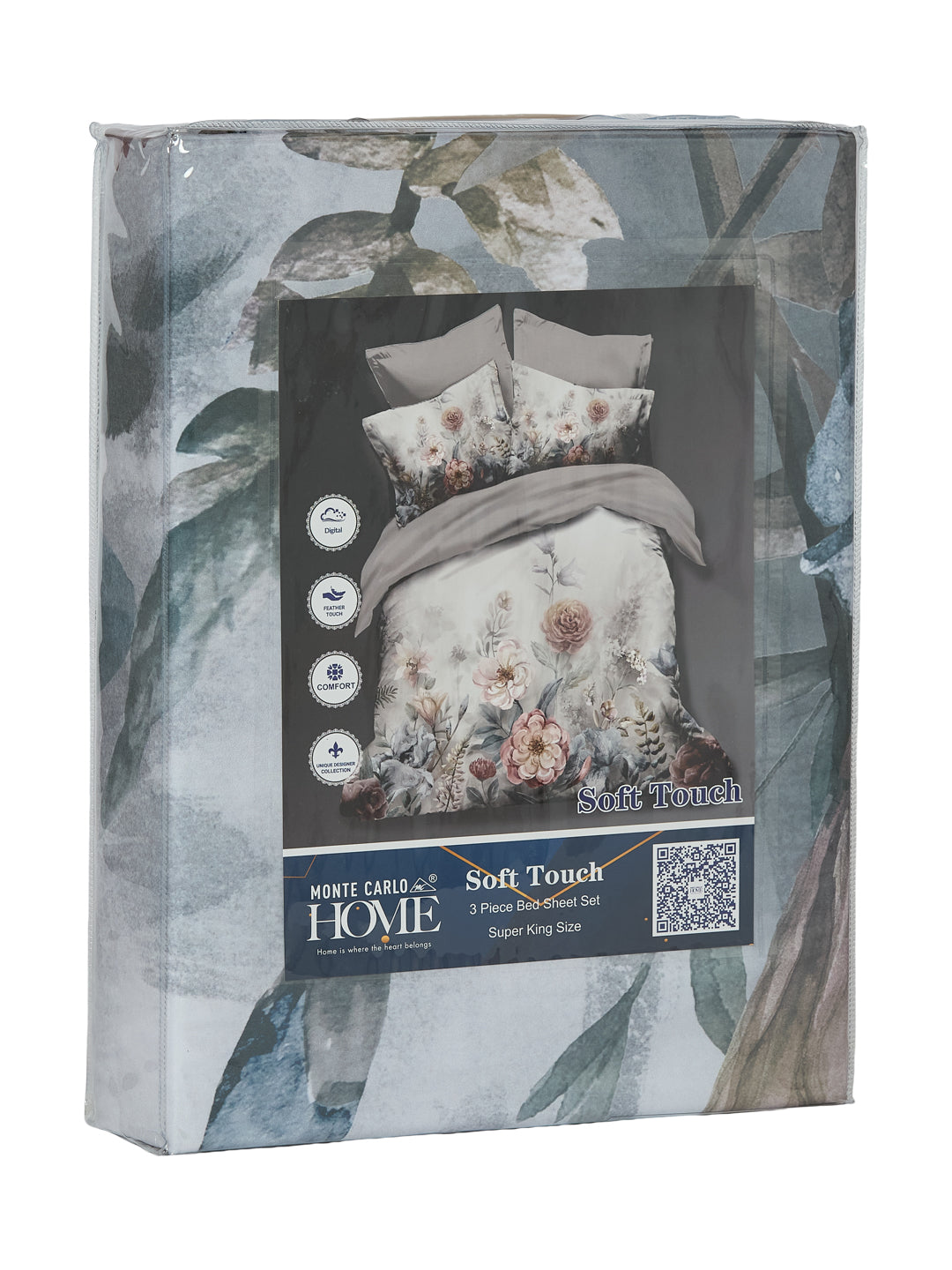 120 GSM Polyester King Size Bedsheet with 2 Pillow Covers Soft Touch Collection