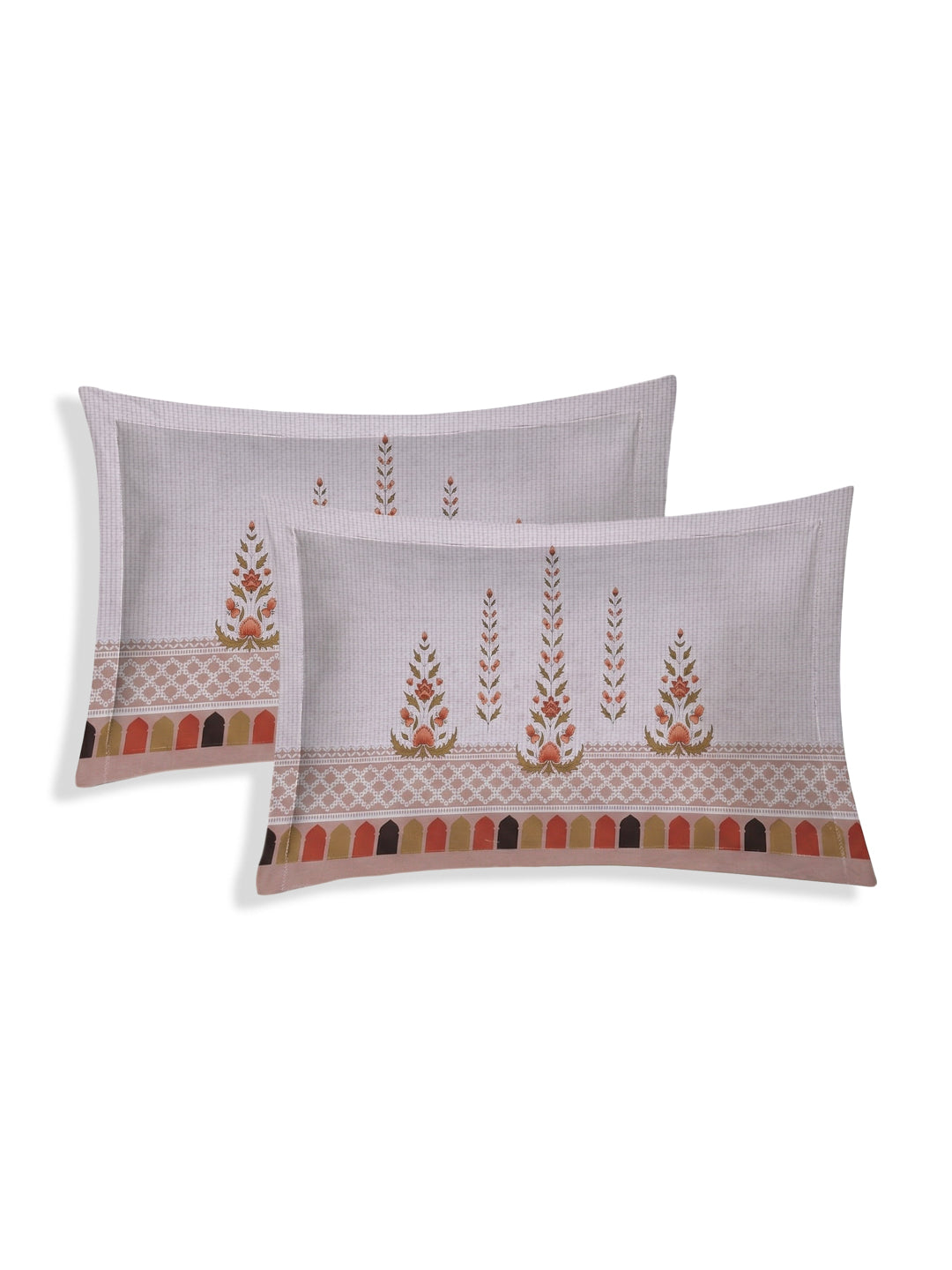 144 TC Pure Cotton King Size Bedsheet with 2 Pillow Covers Tradition Collection
