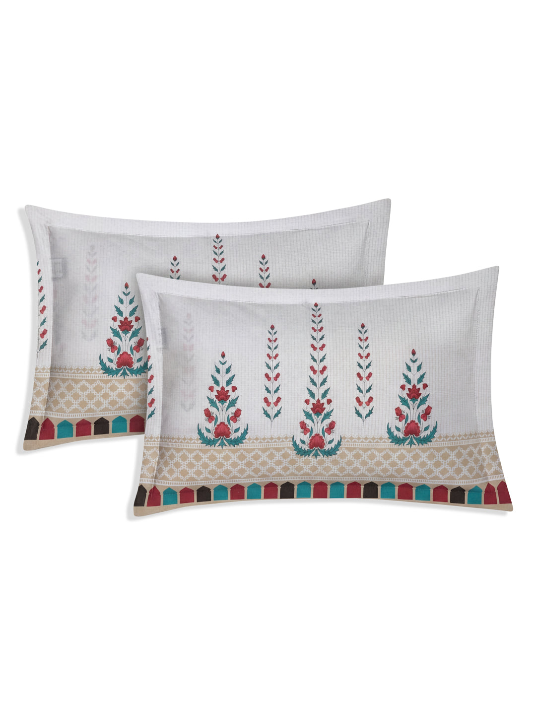 144 TC Pure Cotton King Size Bedsheet with 2 Pillow Covers Tradition Collection