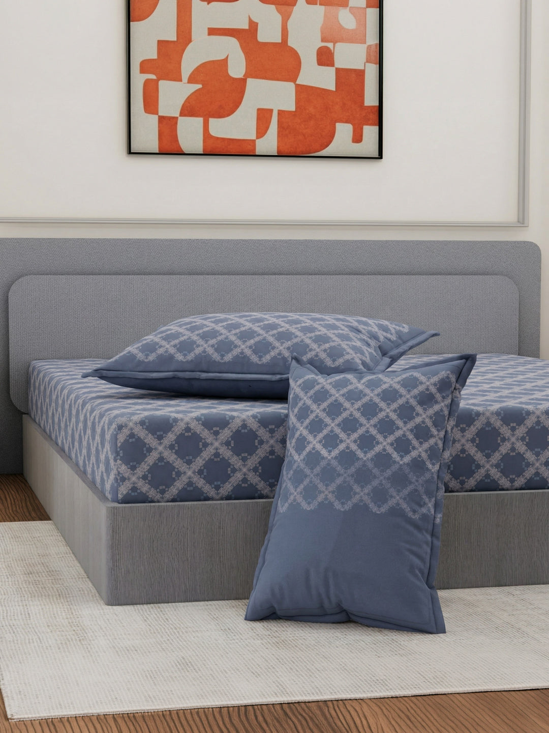 Premium 200 TC Pure Cotton King Size Bedsheet with 2 Pillow Covers Classique Unique Collection