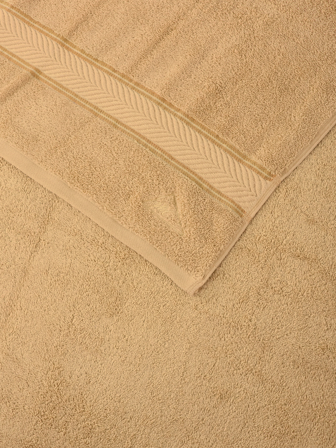 Premium Camel Brown 100% Cotton Solid 525 GSM Bath Towel Amber 1 Pc Pvc Pack