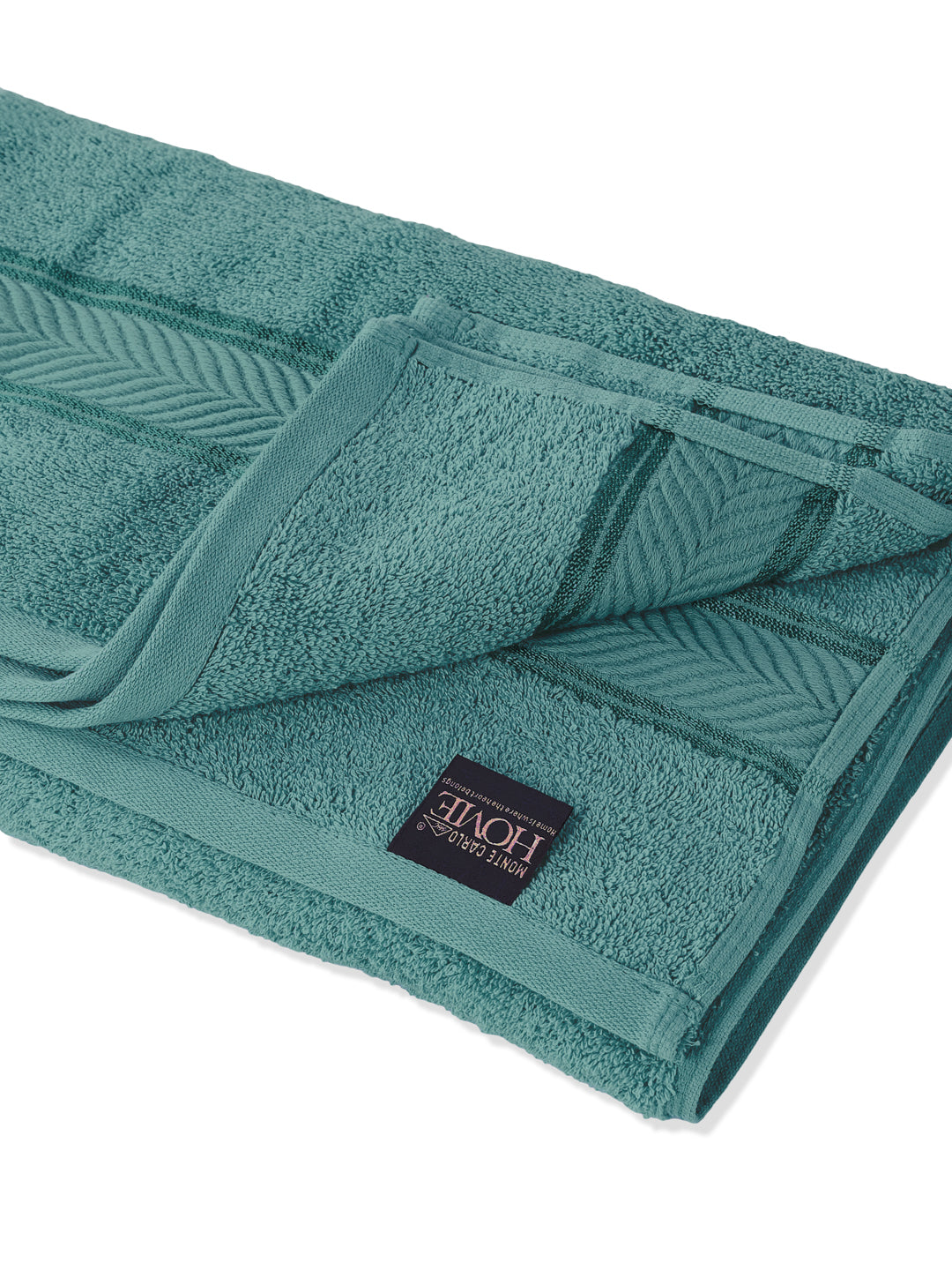 Premium Light Green 100% Cotton Solid 525 GSM Bath Towel Amber 1 Pc Pvc Pack