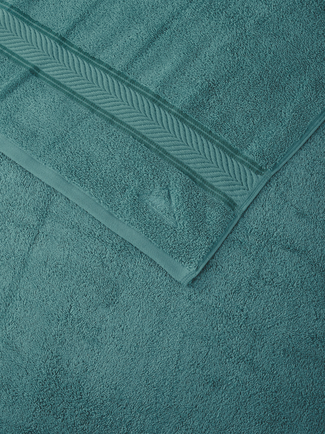 Premium Light Green 100% Cotton Solid 525 GSM Bath Towel Amber 1 Pc Pvc Pack