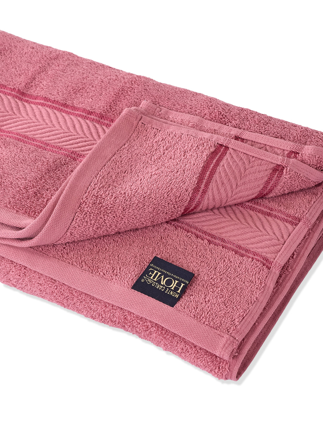 Premium Dusty Rose 100% Cotton Solid 525 GSM Bath Towel Amber 1 Pc Pvc Pack
