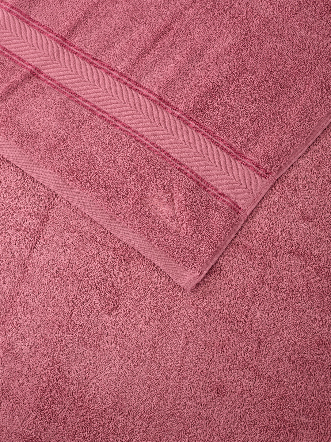 Premium Dusty Rose 100% Cotton Solid 525 GSM Bath Towel Amber 1 Pc Pvc Pack