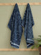 Luxury Navy Blue Bamboo Cotton Self Design 630 GSM Bath Towel Eco Bamboo Bliss 1 Pc Pvc