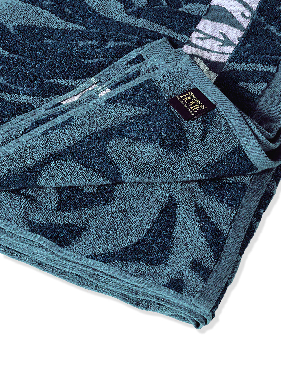 Luxury Navy Blue Bamboo Cotton Self Design 630 GSM Bath Towel Eco Bamboo Bliss 1 Pc Pvc