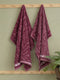 Luxury Burgundy Bamboo Cotton Self Design 630 GSM Bath Towel Eco Bamboo Bliss 1 Pc Pvc