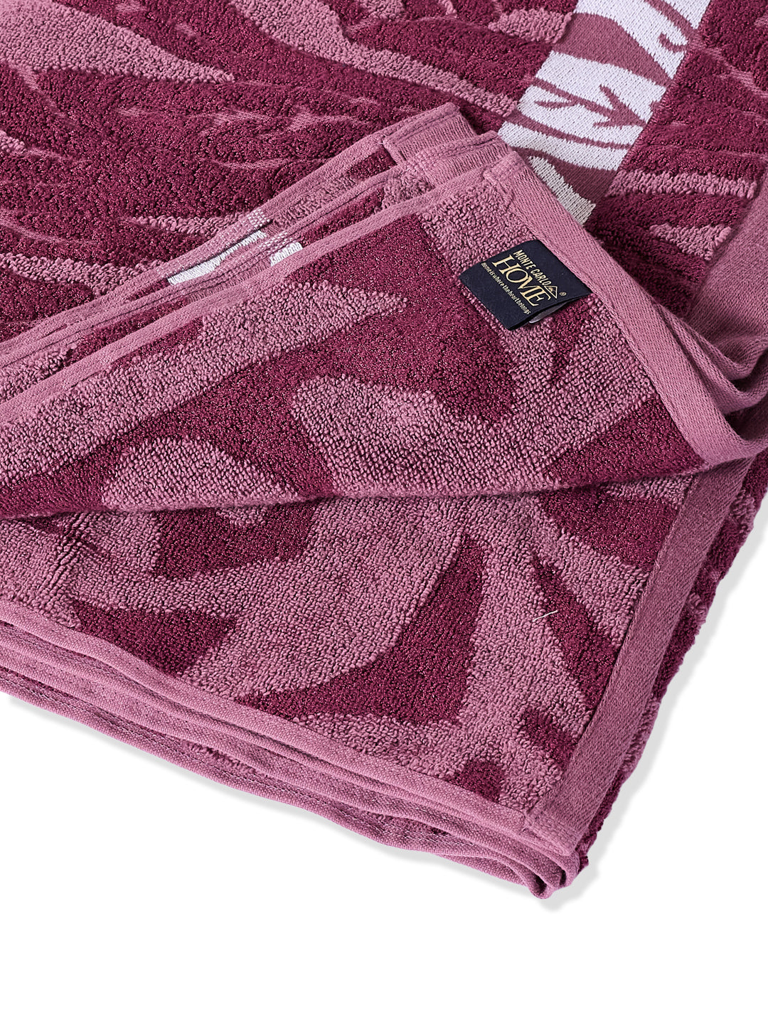 Luxury Burgundy Bamboo Cotton Self Design 630 GSM Bath Towel Eco Bamboo Bliss 1 Pc Pvc