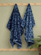Luxury Navy Blue Bamboo Cotton Self Design 630 GSM Bath Towel Eco Bamboo Bliss 1 Pc Pvc