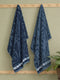 Luxury Navy Blue Bamboo Cotton Self Design 630 GSM Bath Towel Eco Bamboo Bliss 1 Pc Box Pack