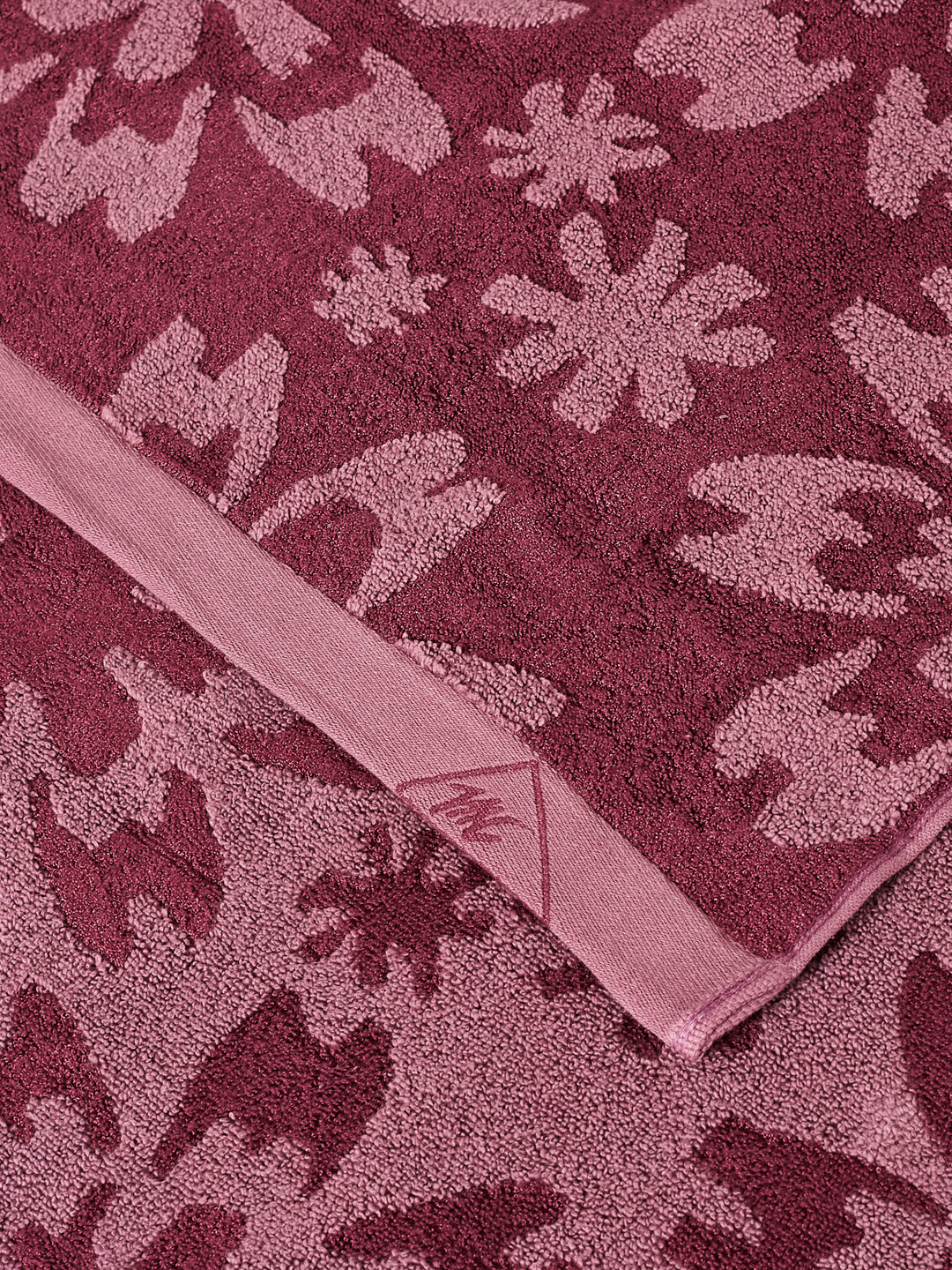 Luxury Burgundy Bamboo Cotton Self Design 630 GSM Bath Towel Eco Bamboo Bliss 1 Pc Box Pack