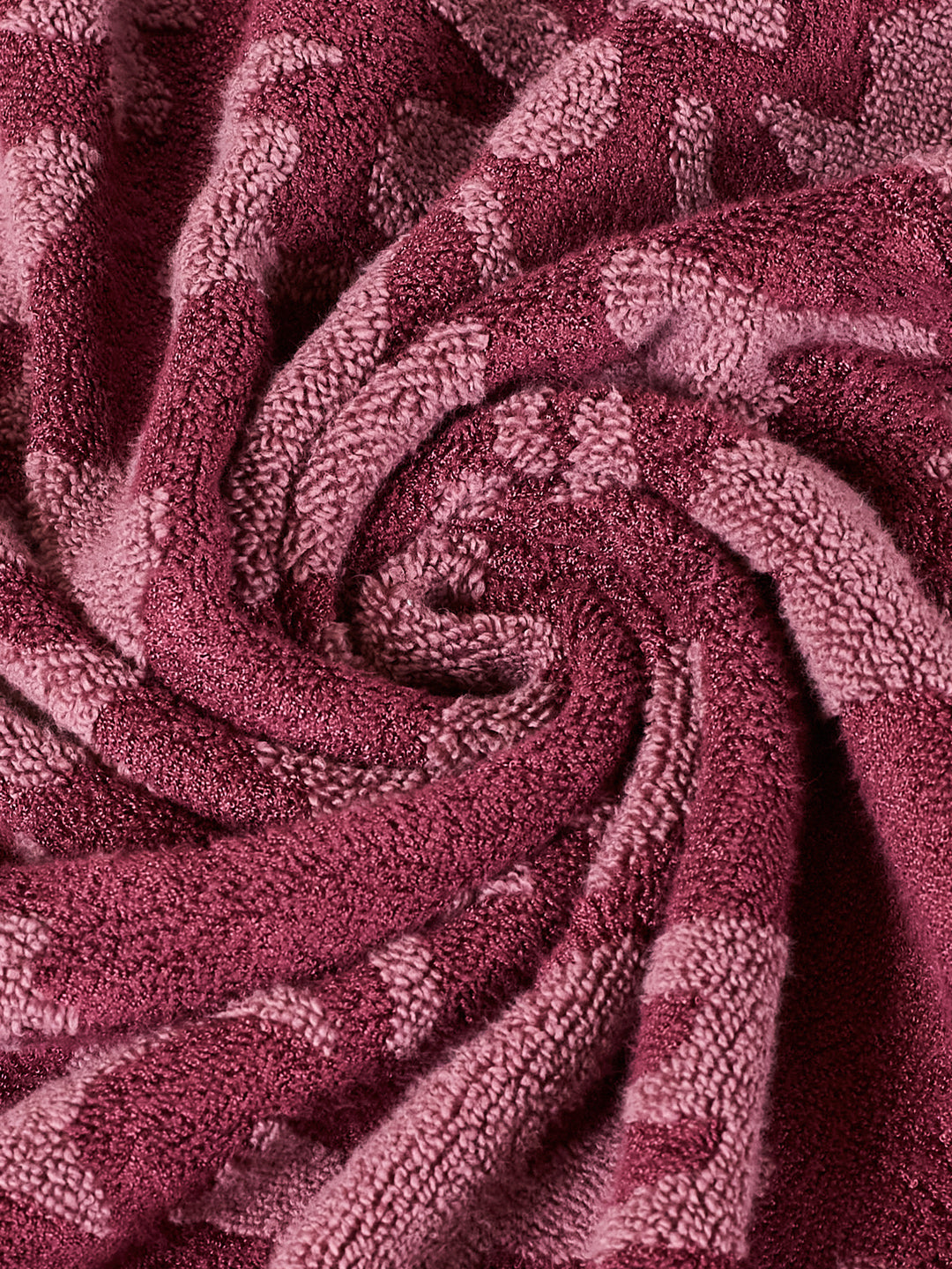 Luxury Burgundy Bamboo Cotton Self Design 630 GSM Bath Towel Eco Bamboo Bliss 1 Pc Box Pack