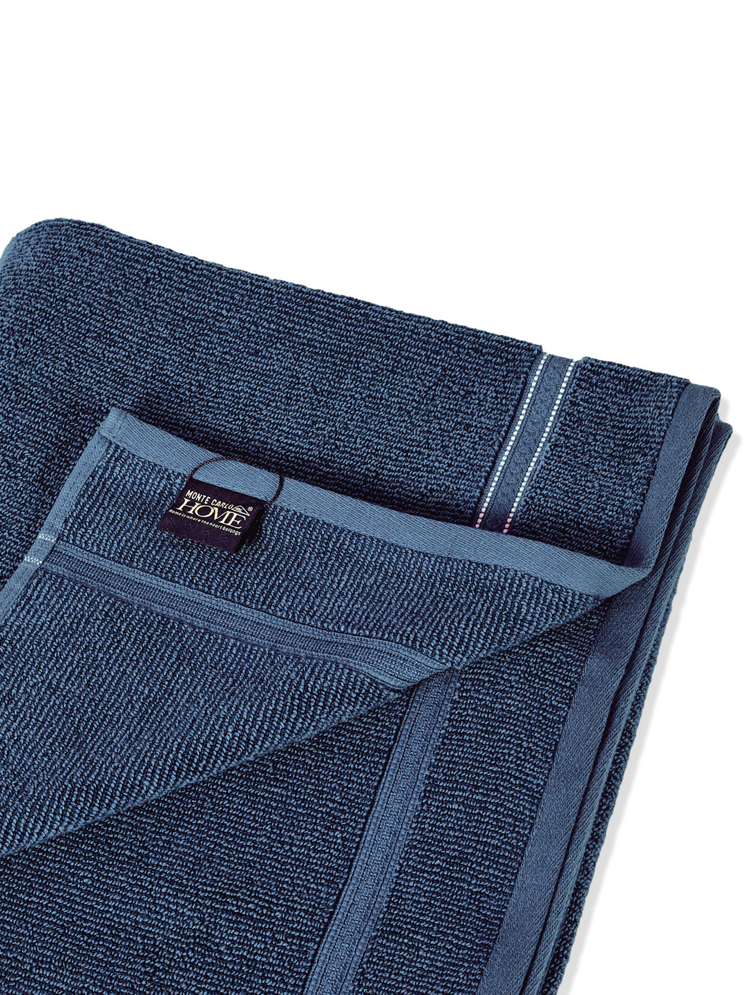 Luxury Navy Blue Bamboo Cotton Self Design 630 GSM Bath Towel Eco Bamboo Bliss 1 Pc Box Pack