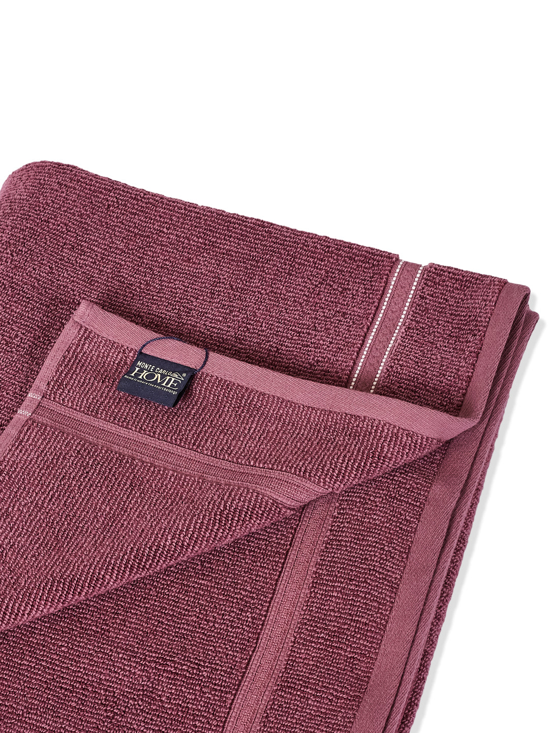 Luxury Burgundy Bamboo Cotton Self Design 630 GSM Bath Towel Eco Bamboo Bliss 1 Pc Box Pack
