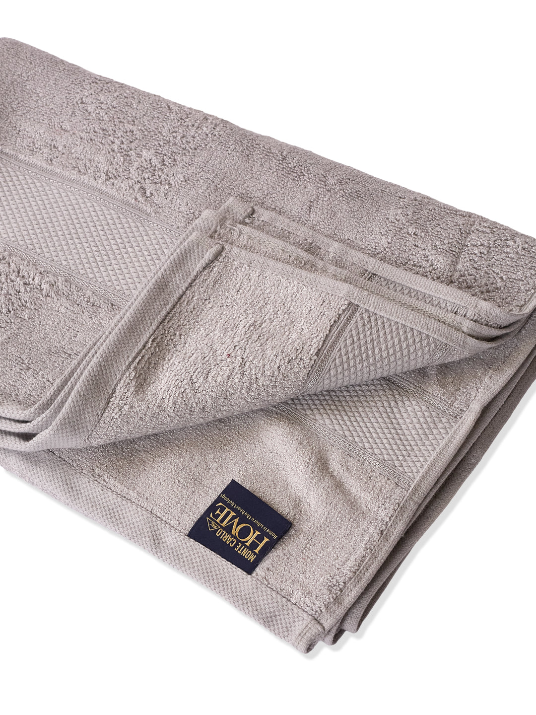 Luxury Light Grey Bamboo Cotton Solid 600 GSM Bath Towel Eco Bamboo 1 Pc Pvc Pack