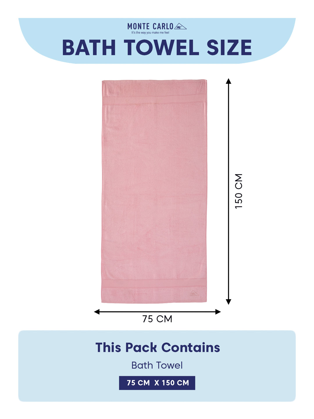 Luxury Pink Bamboo Cotton Solid 600 GSM Bath Towel Eco Bamboo 1 Pc Pvc Pack