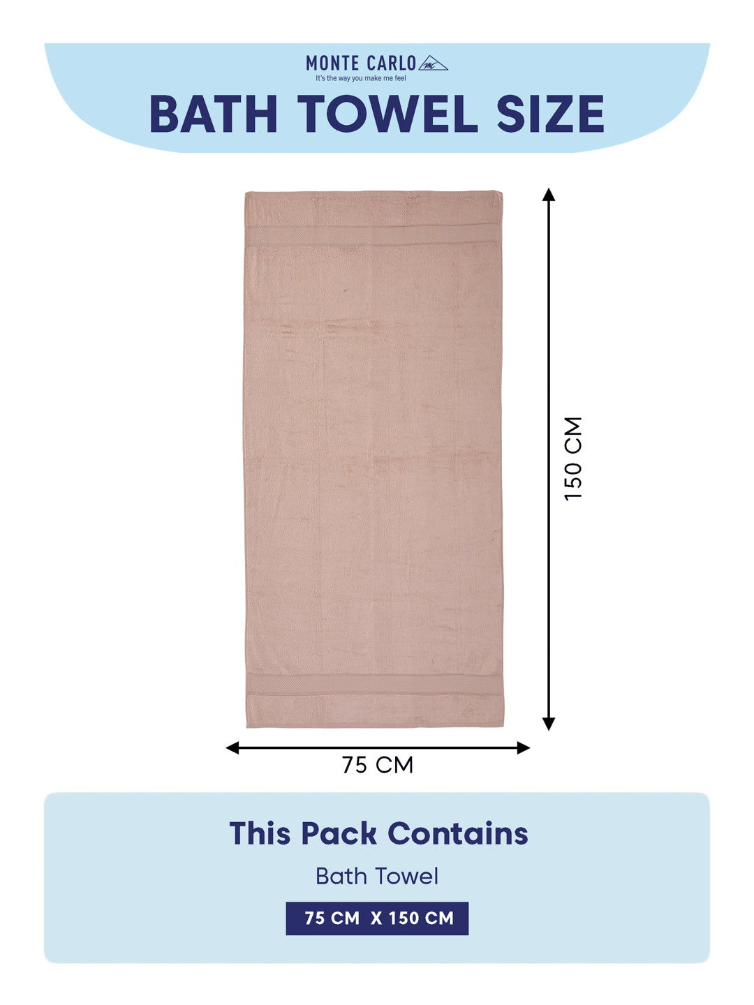 Luxury Beige Bamboo Cotton Solid 600 GSM Bath Towel Eco Bamboo 1 Pc Pvc Pack