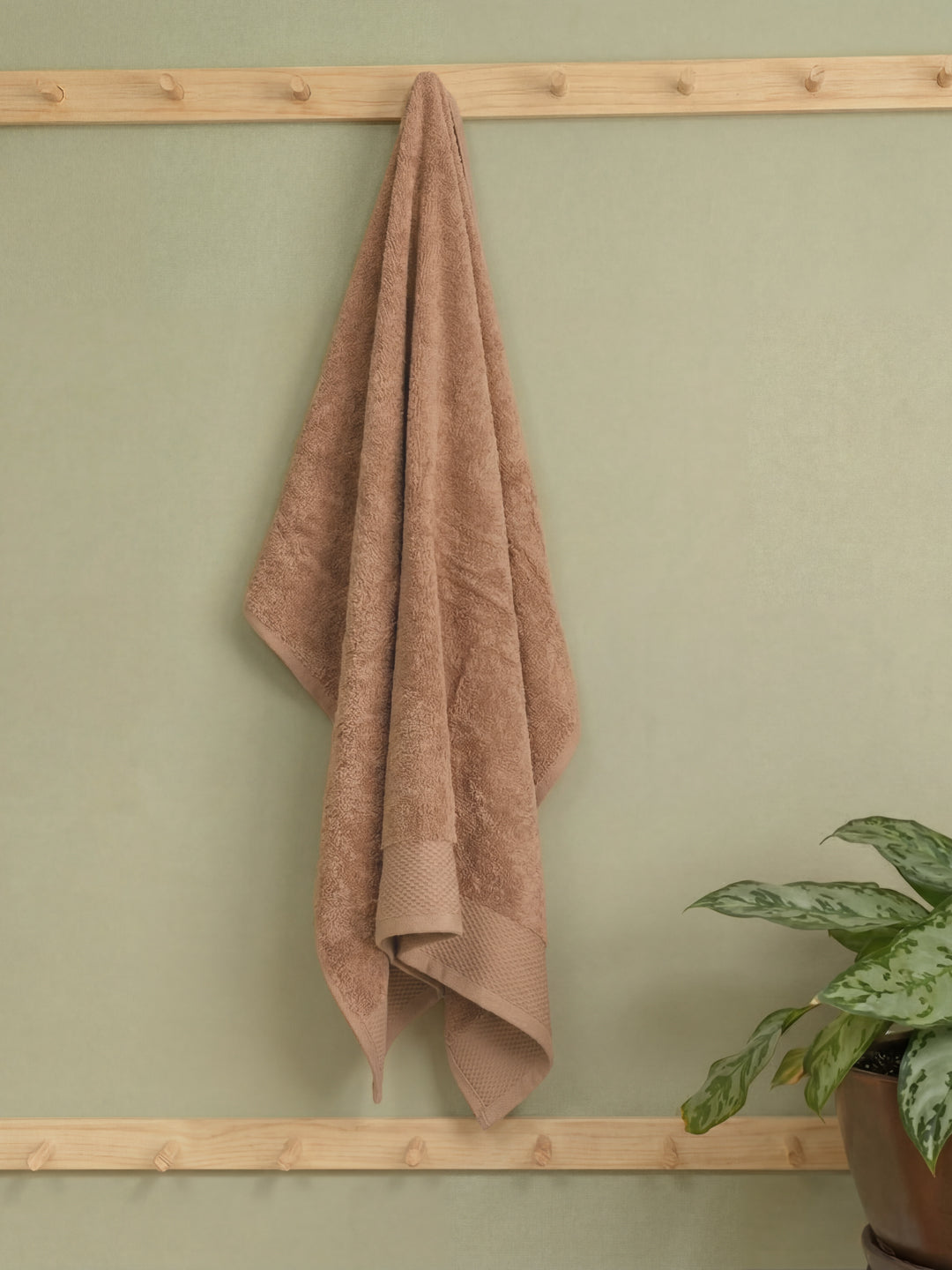 Luxury Beige 100% Cotton Solid 650 GSM Bath Towel Egyptian 1 Pc Box Pack