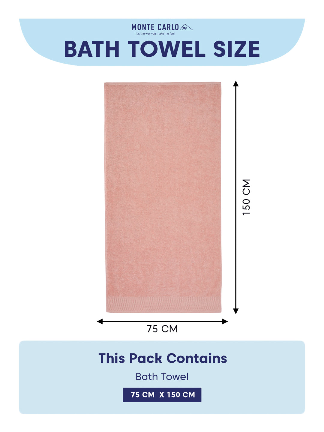 Luxury Dusty Pink 100% Cotton Solid 650 GSM Bath Towel Egyptian 1 Pc Box Pack