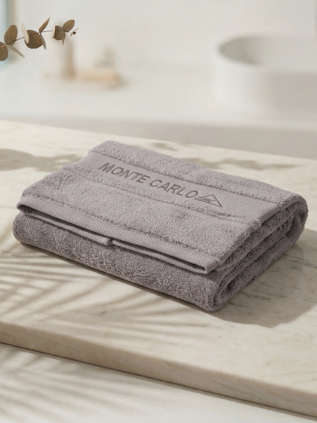 Luxury Light Grey 100% Cotton Solid 625 GSM Bath Towel Eusapia 1 Pc Box Pack
