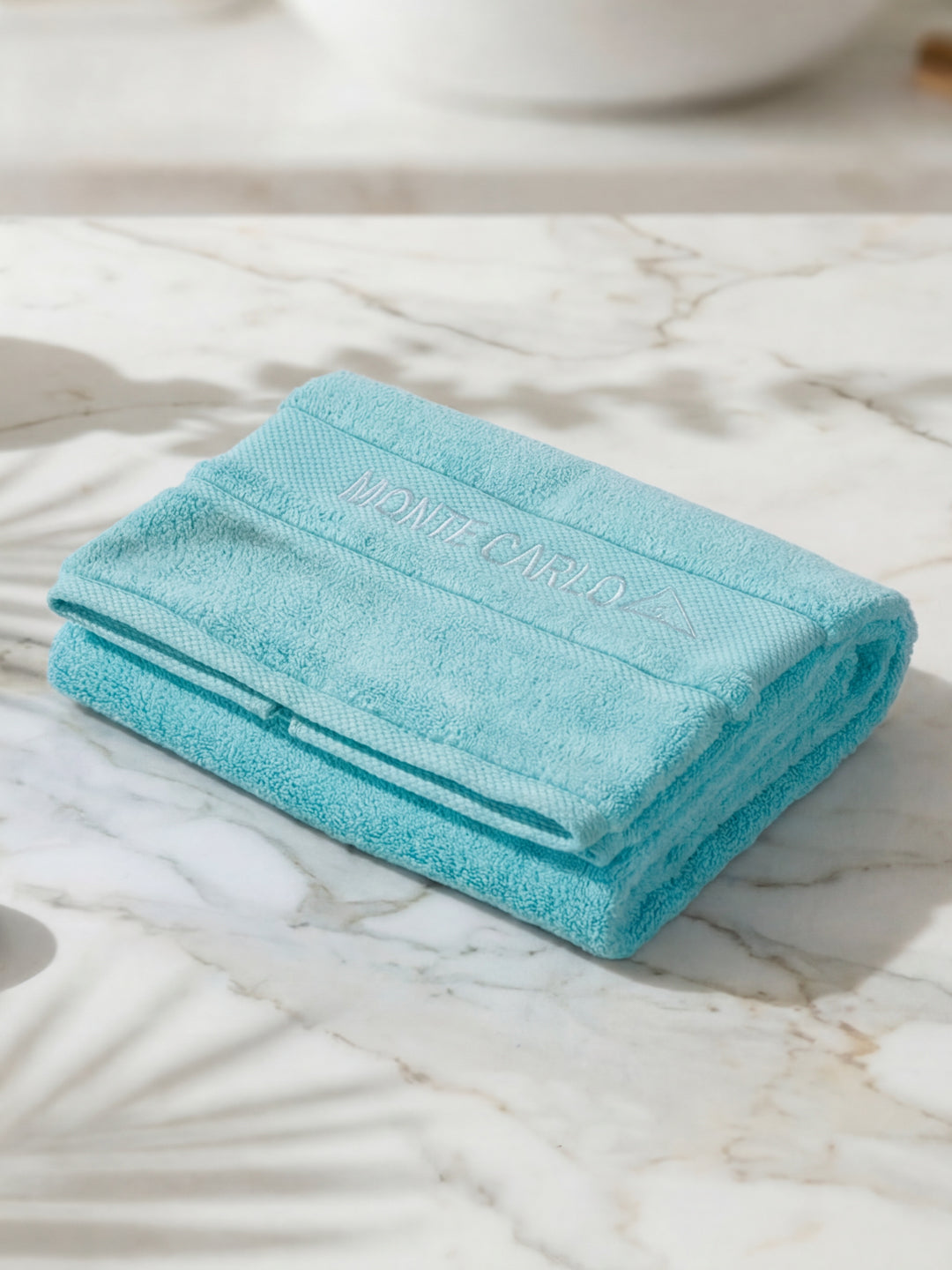 Luxury Aqua Blue 100% Cotton Solid 625 GSM Bath Towel Eusapia 1 Pc Box Pack