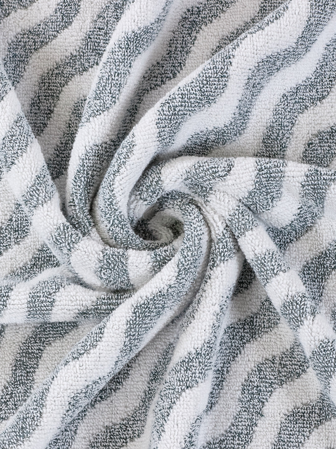 Premium Navy Blue & White Pure Cotton Self Design 500 GSM Bath Towel 1 Piece (Green Weave Collection)