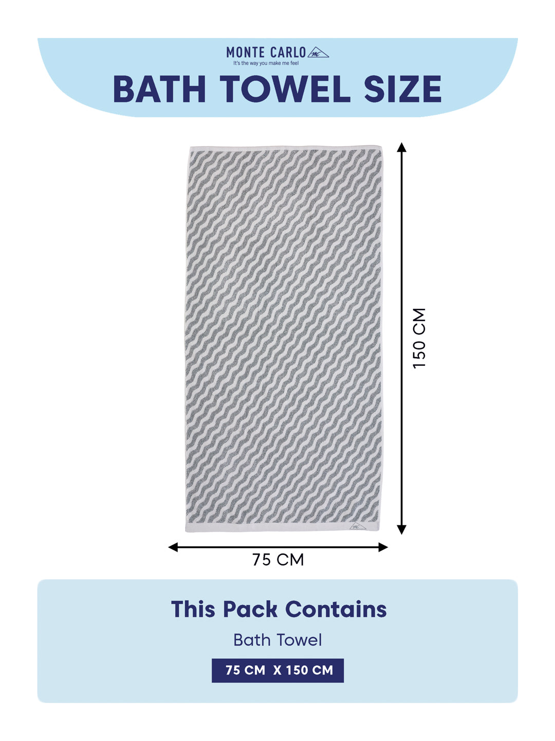 Premium Navy Blue & White Pure Cotton Self Design 500 GSM Bath Towel 1 Piece (Green Weave Collection)