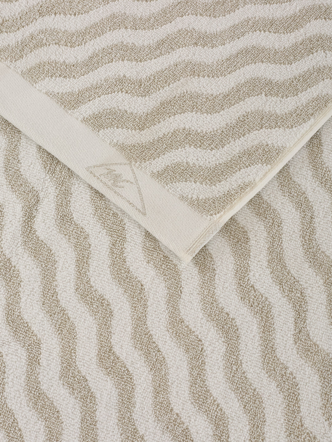 Premium Beige & White Pure Cotton Self Design 500 GSM Bath Towel 1 Piece (Green Weave Collection)