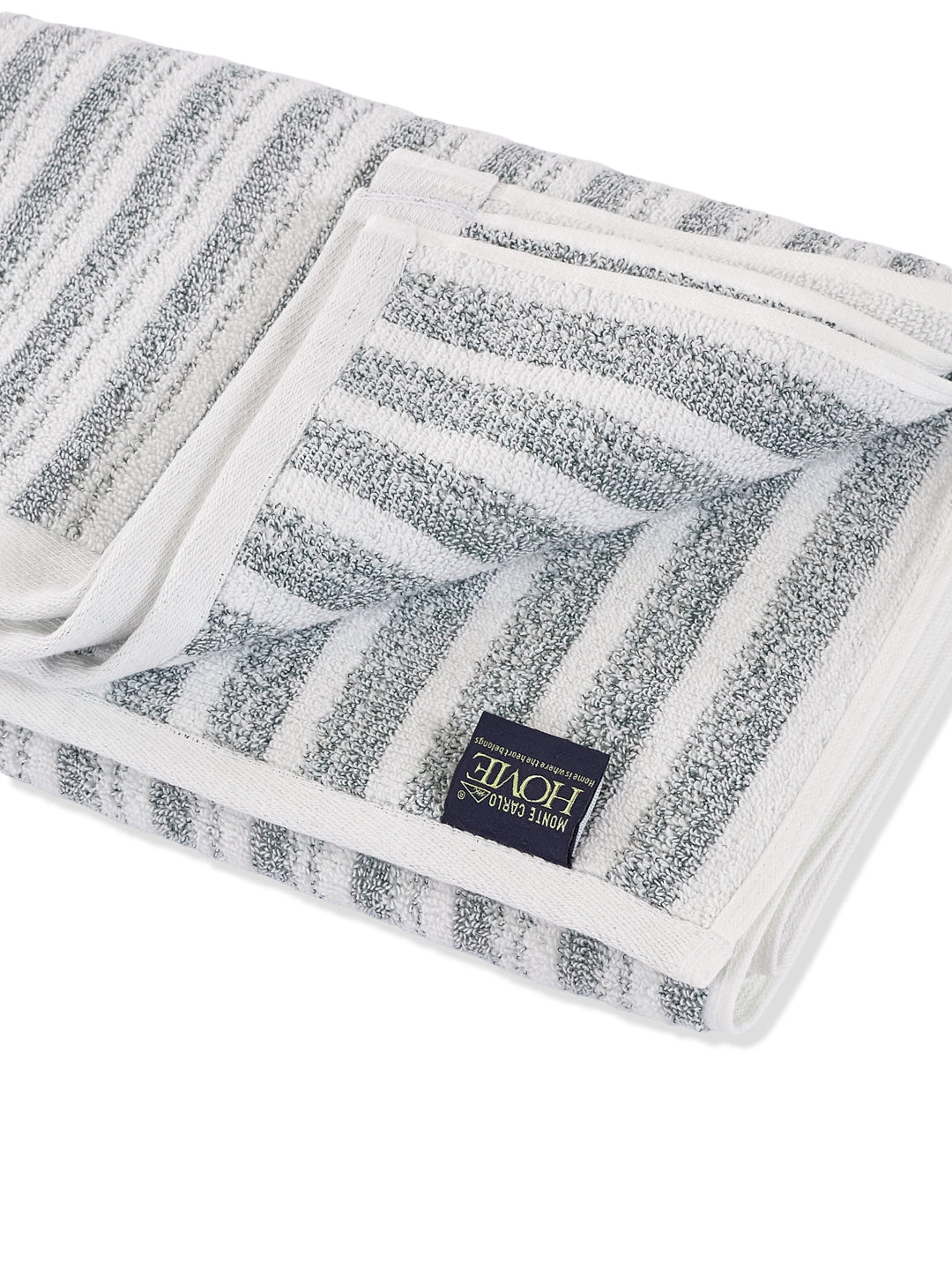 Premium Navy Blue & White Pure Cotton Self Design 500 GSM Bath Towel 1 Piece (Green Weave Collection)