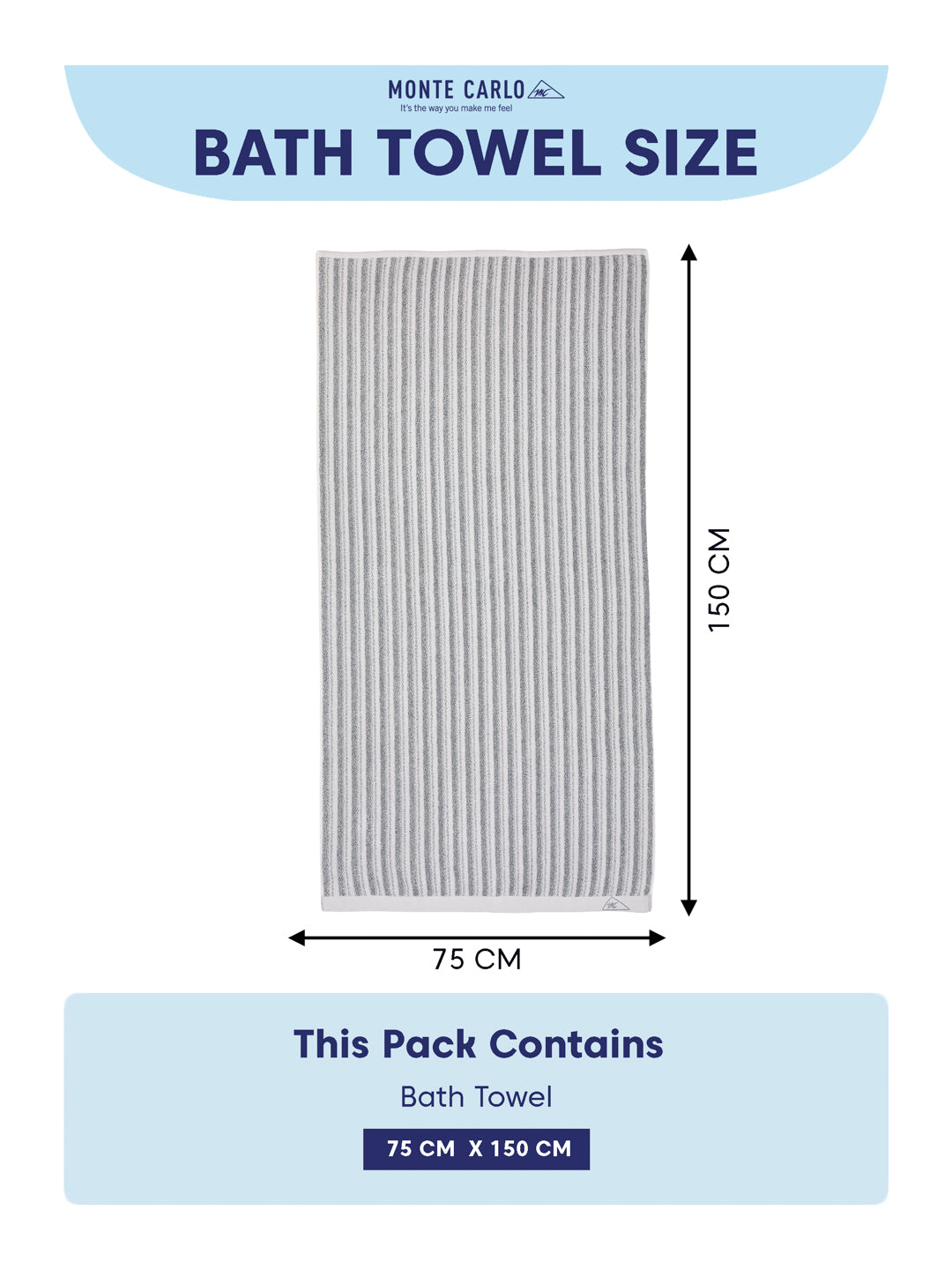 Premium Navy Blue & White Pure Cotton Self Design 500 GSM Bath Towel 1 Piece (Green Weave Collection)