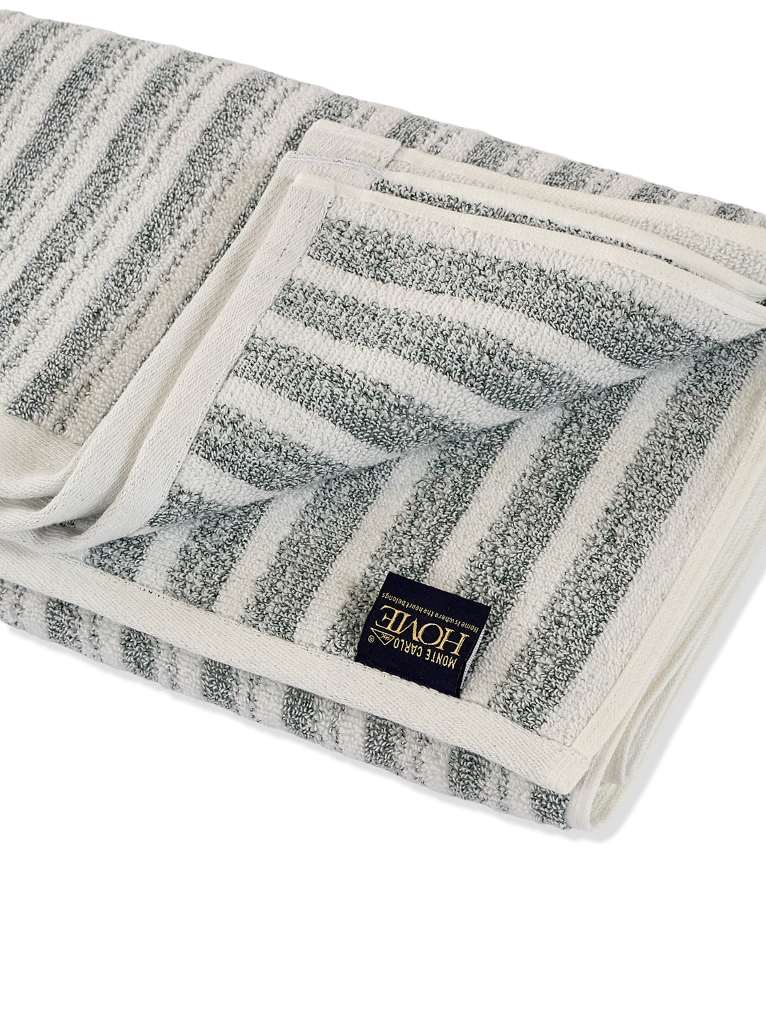Premium Green & White Pure Cotton Self Design 500 GSM Bath Towel 1 Piece (Green Weave Collection)