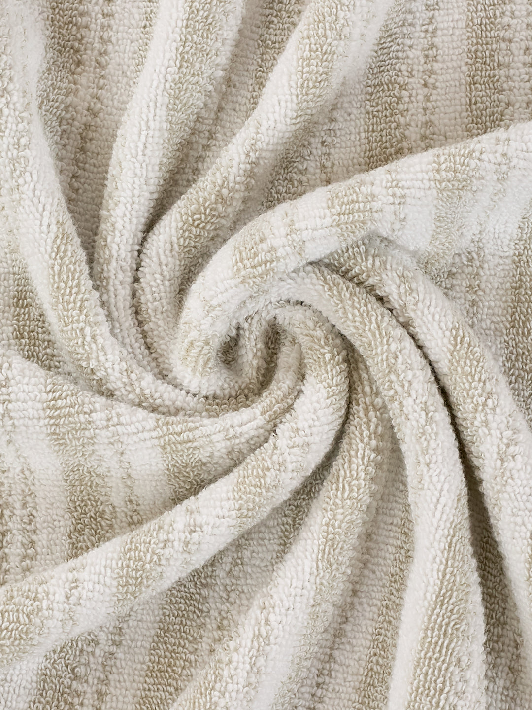 Premium Beige & White Pure Cotton Self Design 500 GSM Bath Towel 1 Piece (Green Weave Collection)