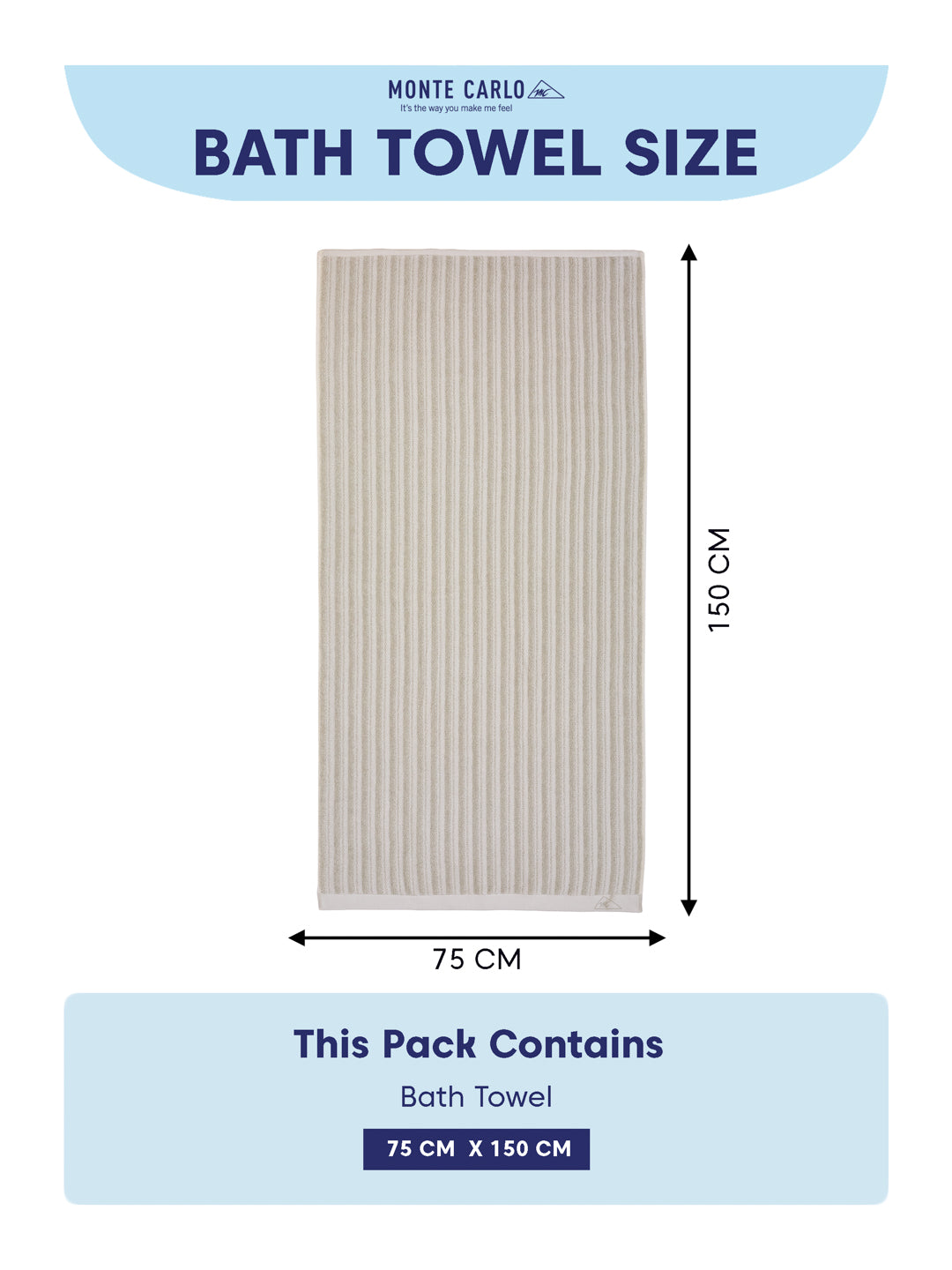 Premium Beige & White Pure Cotton Self Design 500 GSM Bath Towel 1 Piece (Green Weave Collection)