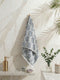 Premium Navy Blue & White Pure Cotton Self Design 500 GSM Bath Towel 1 Piece (Green Weave Collection)