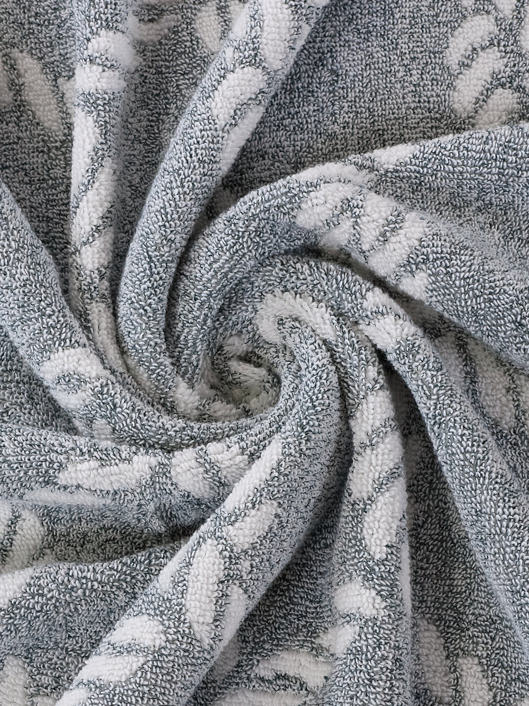 Premium Navy Blue & White Pure Cotton Self Design 500 GSM Bath Towel 1 Piece (Green Weave Collection)