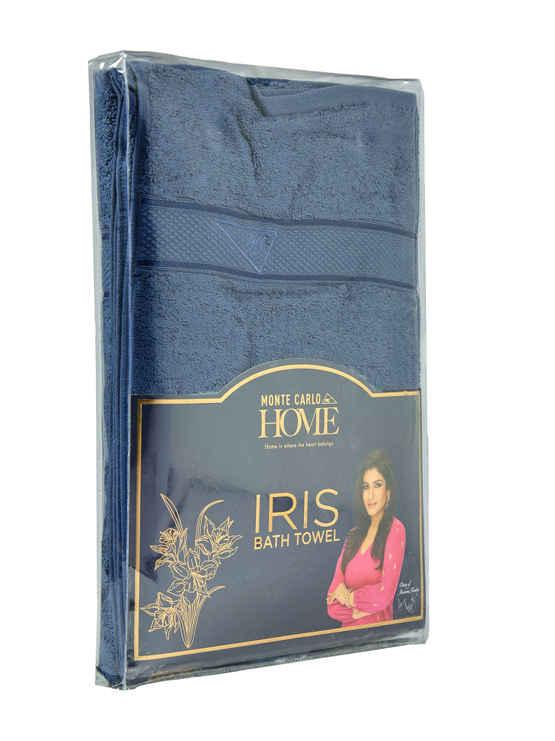 Premium Mallard Blue 100% Cotton Solid 525 GSM Bath Towel Iris 1 Pc Pvc Pack