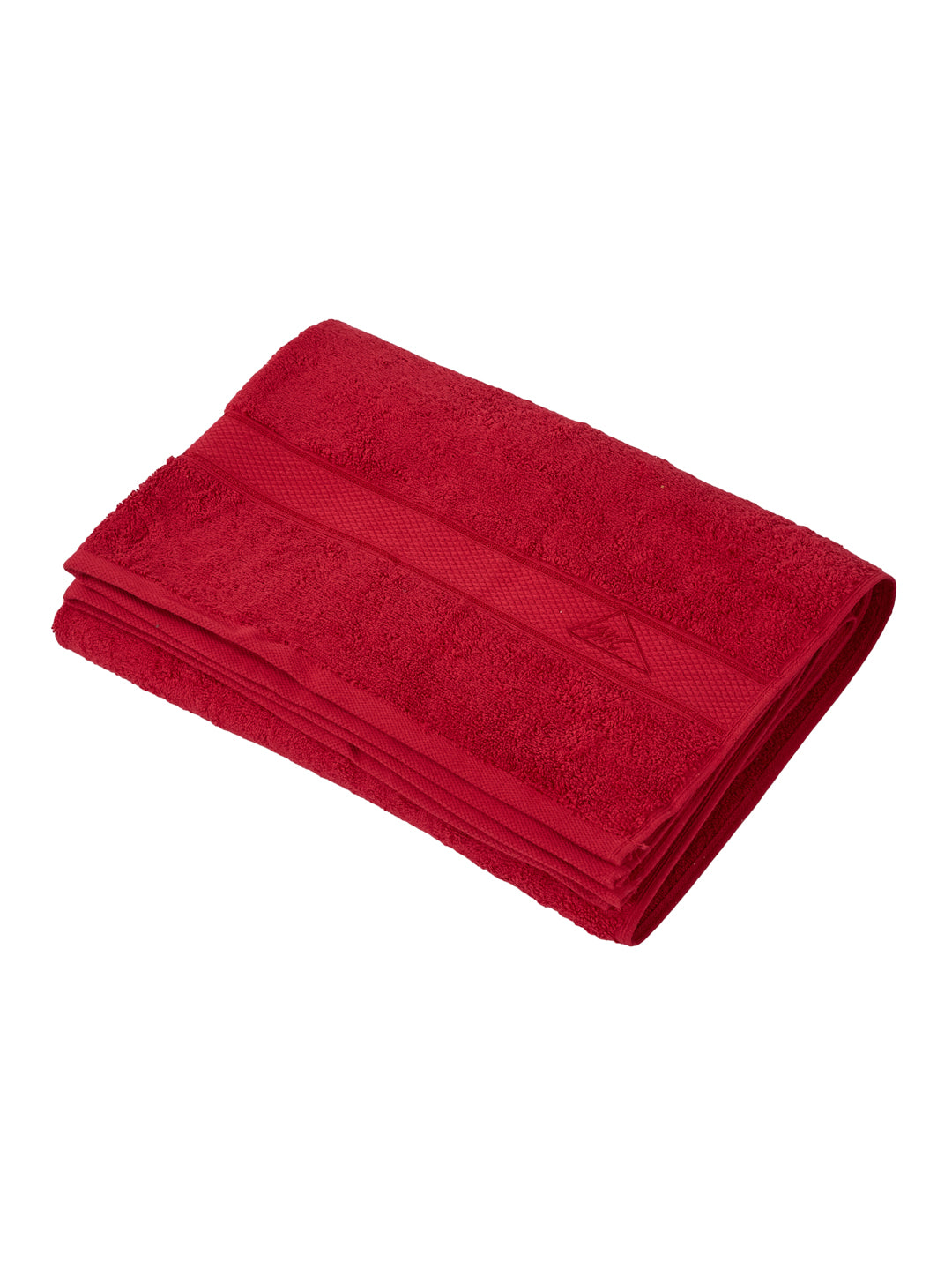 Premium Red 100% Cotton Solid 525 GSM Bath Towel Iris 1 Pc Pvc Pack