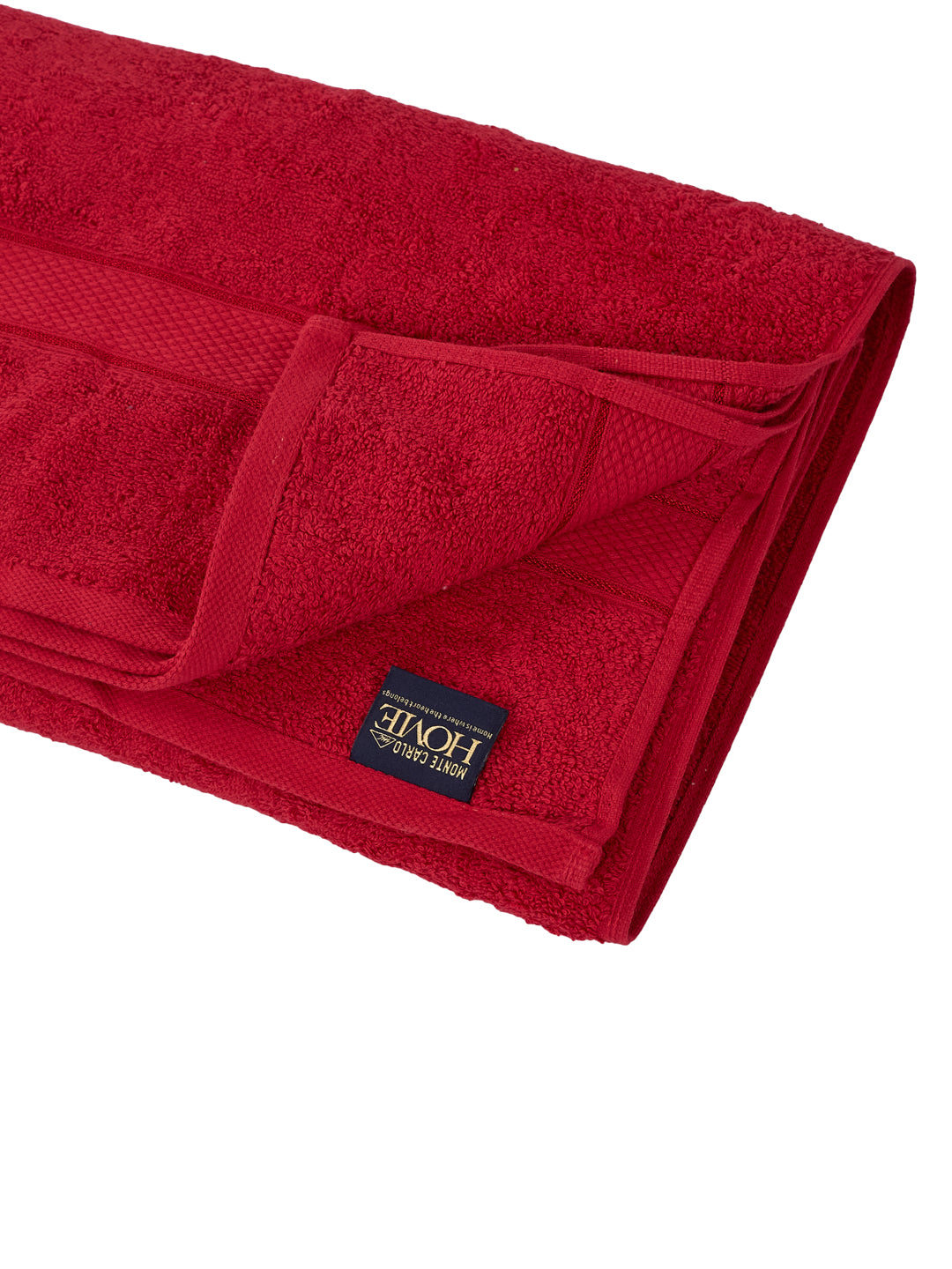 Premium Red 100% Cotton Solid 525 GSM Bath Towel Iris 1 Pc Pvc Pack
