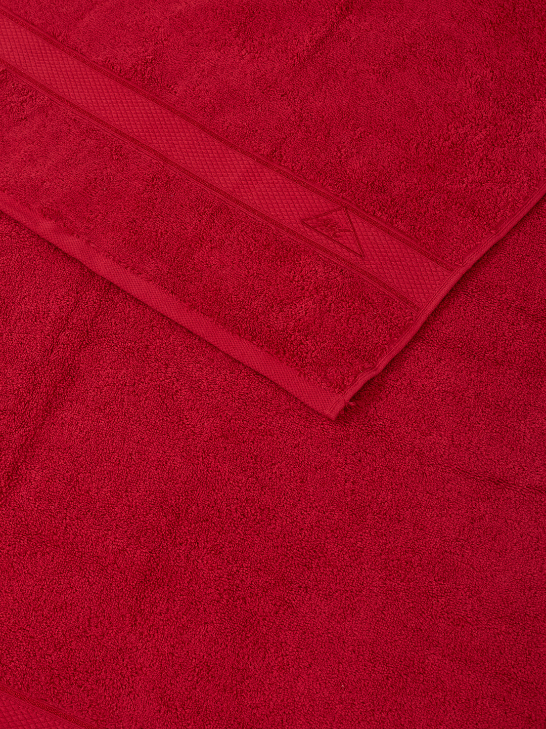 Premium Red 100% Cotton Solid 525 GSM Bath Towel Iris 1 Pc Pvc Pack